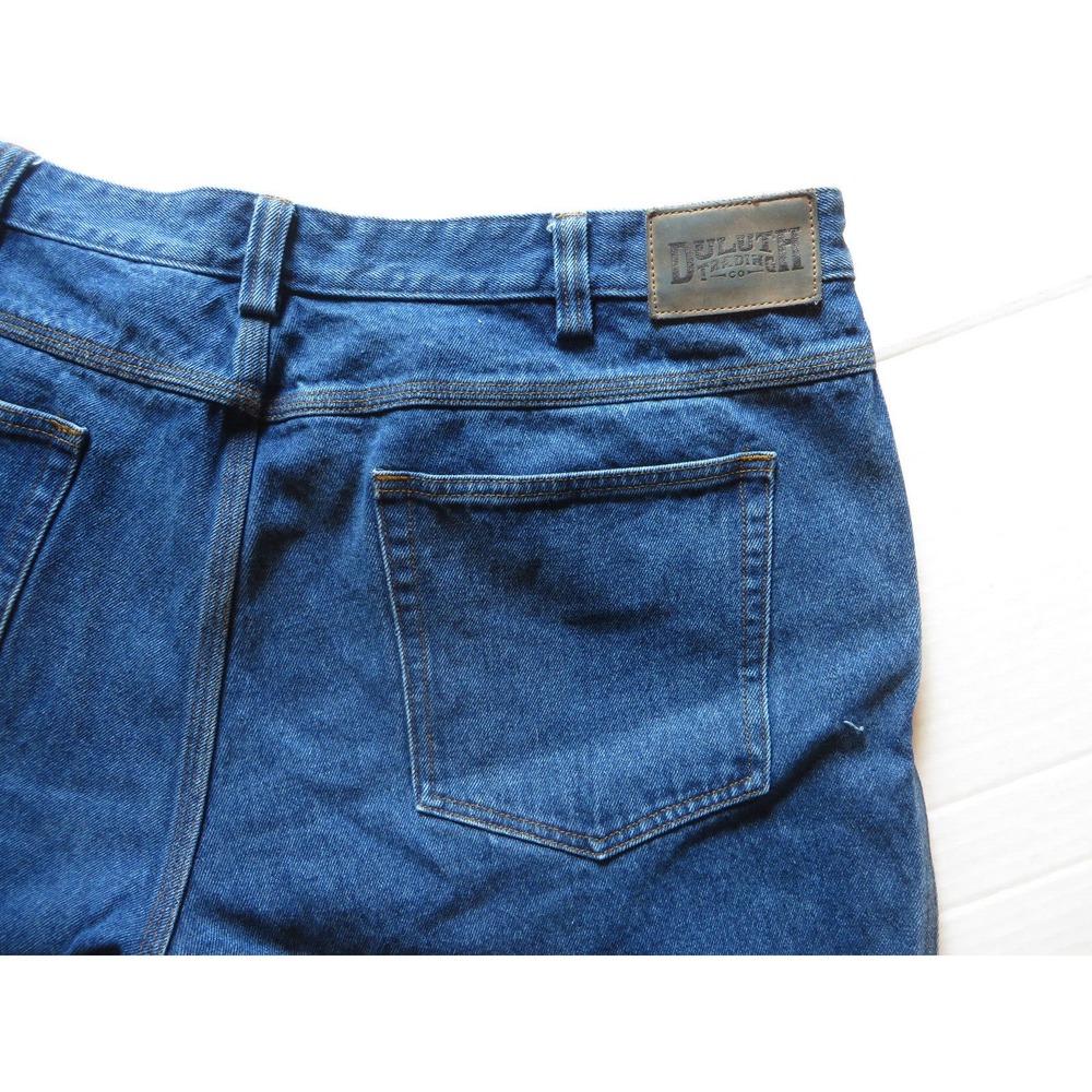 Mens Duluth Trading Co Heavy Work Denim Blue Jeans 42x32 Actual measure 44x33.5